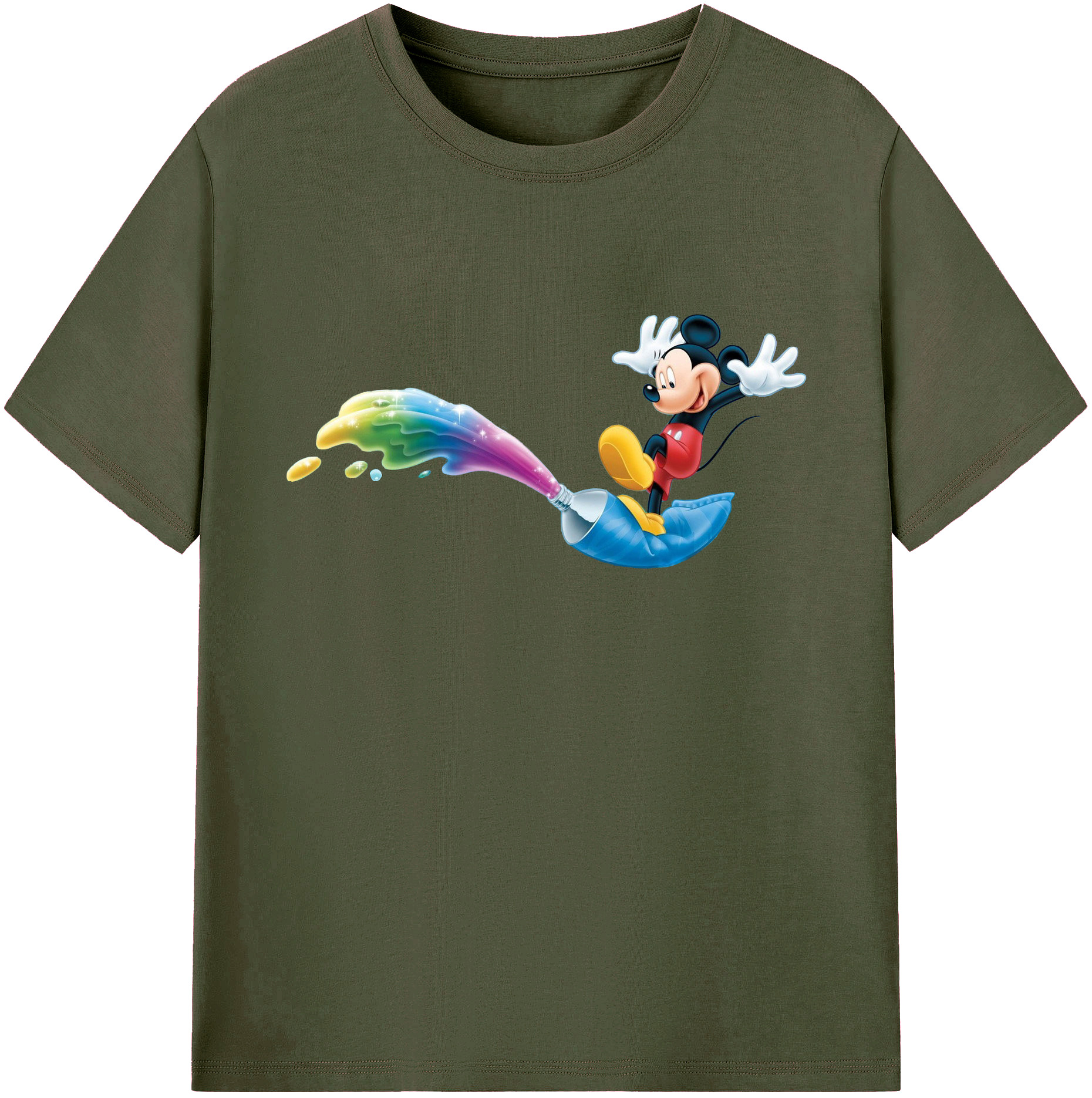ミッキーマウス Mickey Mouse 綿100％ メンズ半袖Tシャツ｜肌触りやわらか＆通気性